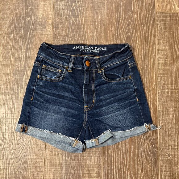 American Eagle Hi-Rise Shortie Shorts - Size 0 - Picture 3 of 13